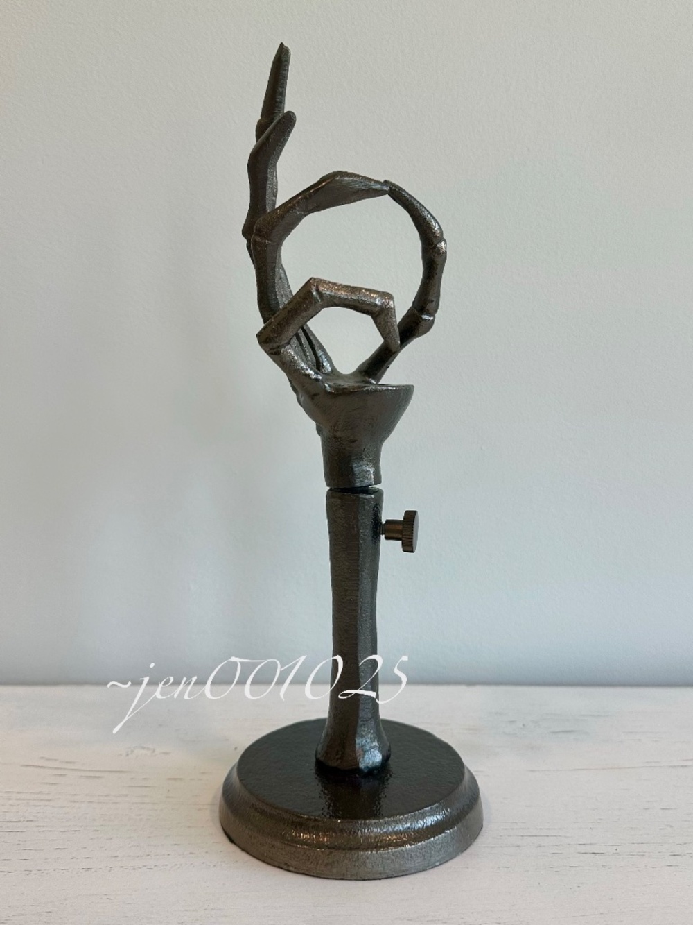 Skeleton Hand Adjustable Taper Candle Holder Aluminum Black - Threshold - Picture 7 of 13